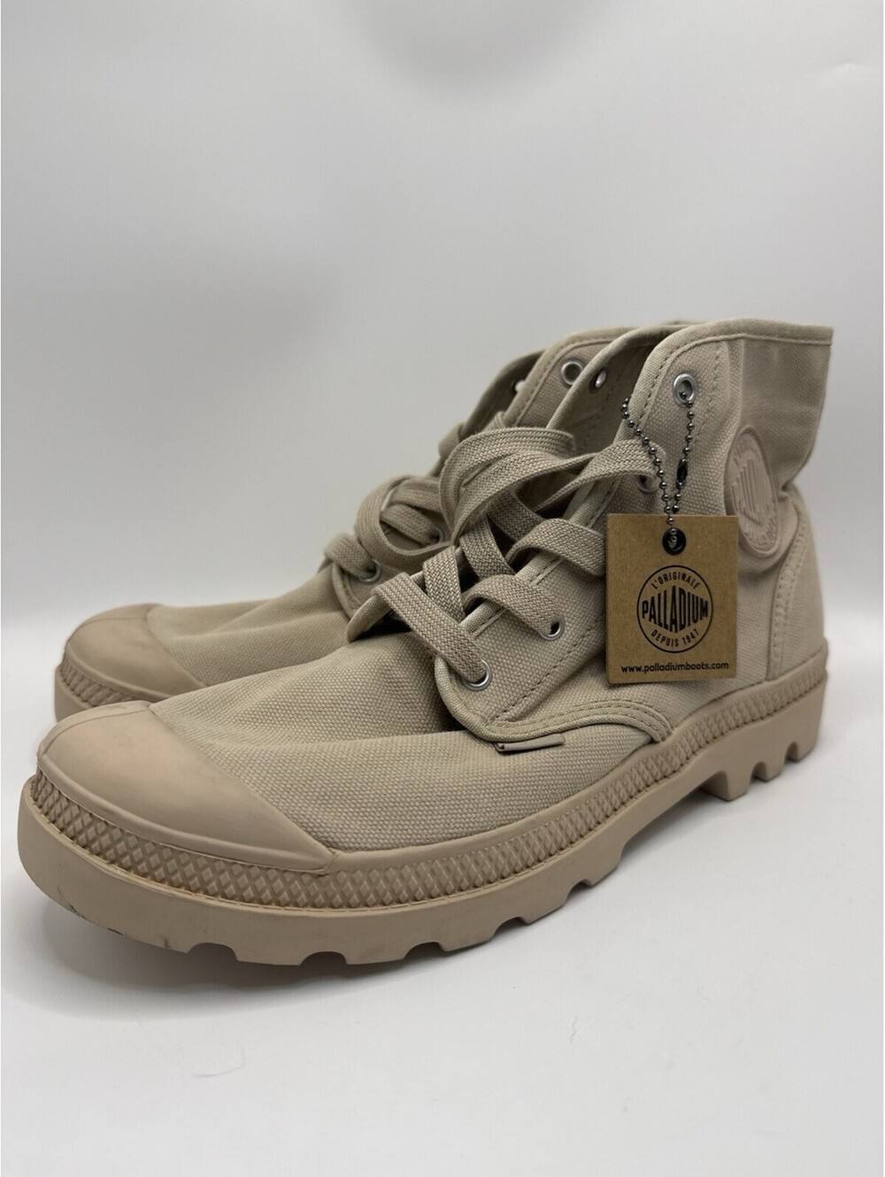Palladium Pampa Hi Lace Up Men Boots/shoes Casual canvas Beige size 10 NWT